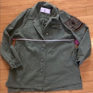 Shacket jacket olive military-style green